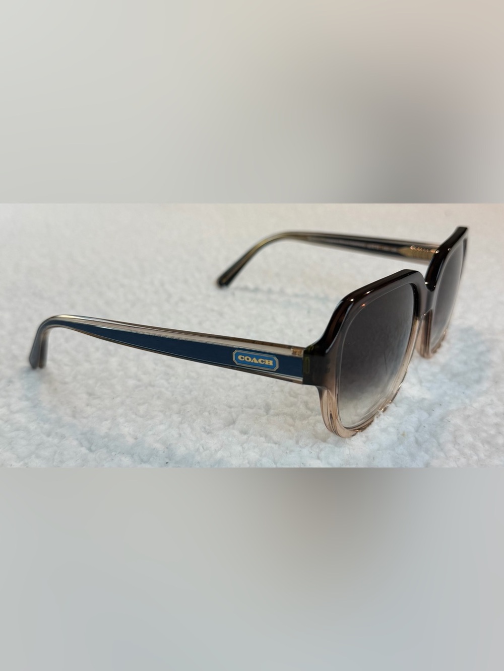 COACH • Transparent Brown Gradient HC8335U Square Prescription Sunglasses - Picture 5 of 11